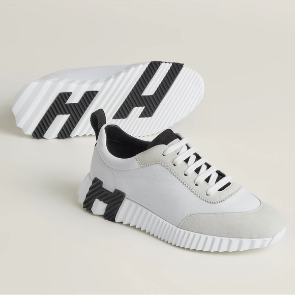 Authentic Hermes Classic H logo Leather sneakers - Picture 4 of 13